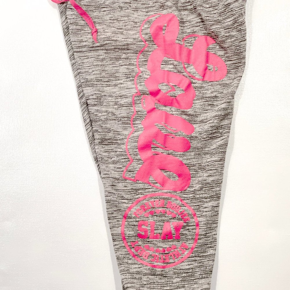 [ 2 for $17 ]   - LOVE & SLAY ALL DAY + FOREVER BOUJEE  Jogger Capri